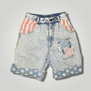 Vintage fused Patriotic jean hi rise shorts 5 / 6